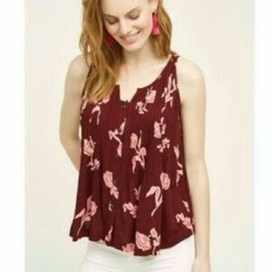 Anthropologie Maeve Dark Pink and Light Pink Floral Top​